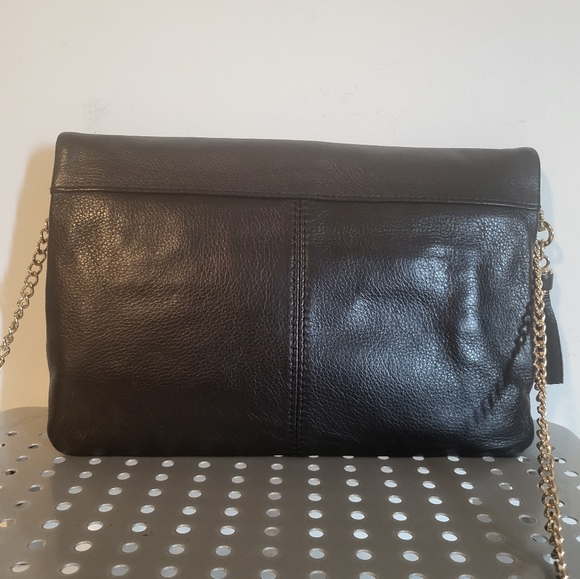 NWOT DANIER BLACK LEATHER CROSSBODY - Picture 4 of 7